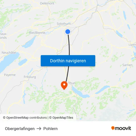 Obergerlafingen to Pohlern map