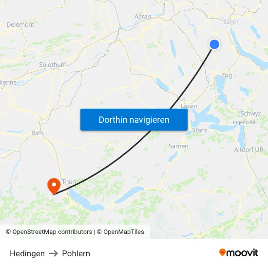 Hedingen to Pohlern map