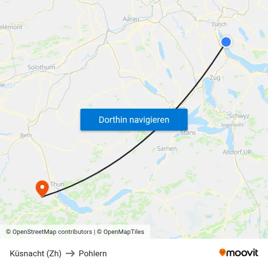 Küsnacht (Zh) to Pohlern map