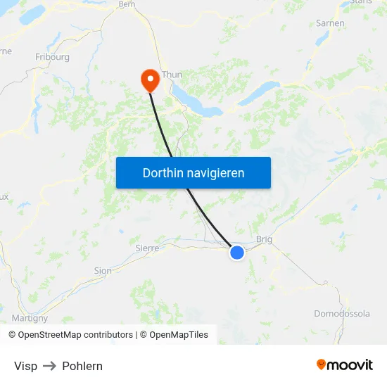 Visp to Pohlern map
