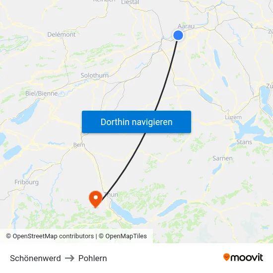 Schönenwerd to Pohlern map