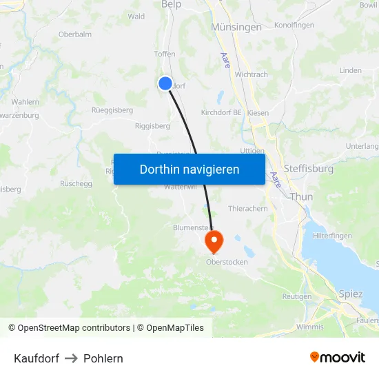 Kaufdorf to Pohlern map