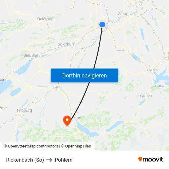 Rickenbach (So) to Pohlern map