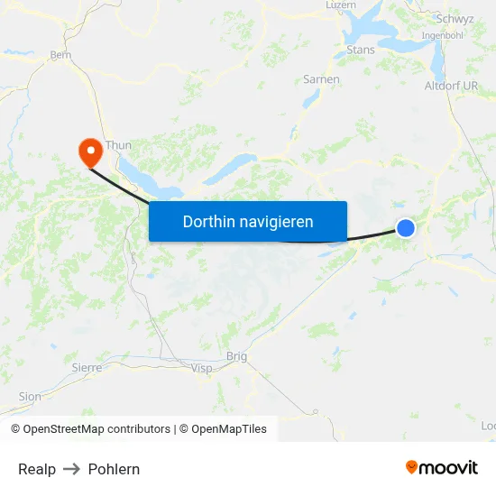Realp to Pohlern map