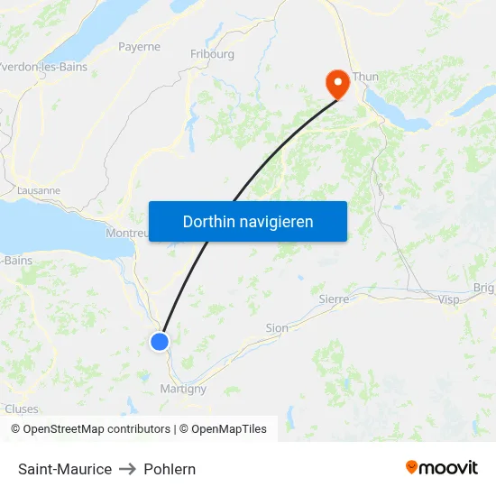 Saint-Maurice to Pohlern map
