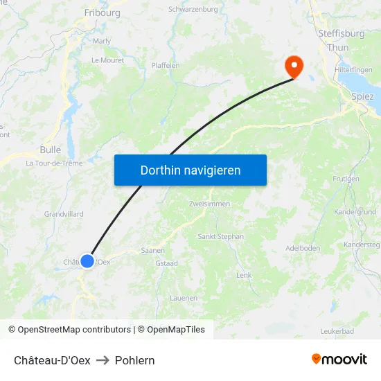 Château-D'Oex to Pohlern map