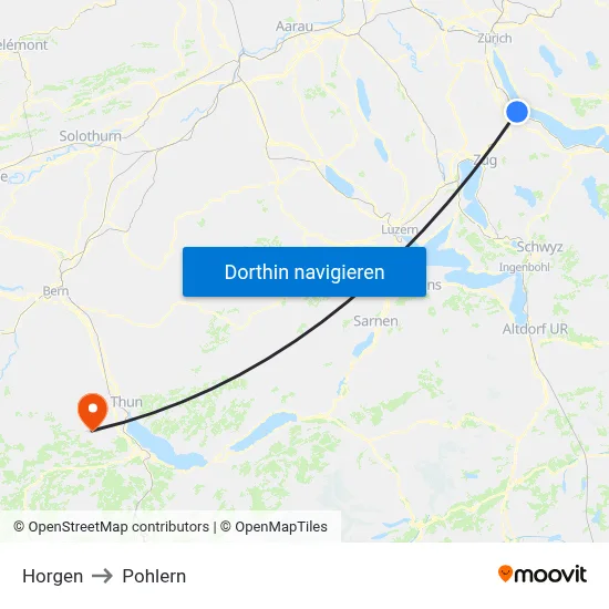 Horgen to Pohlern map