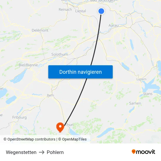 Wegenstetten to Pohlern map
