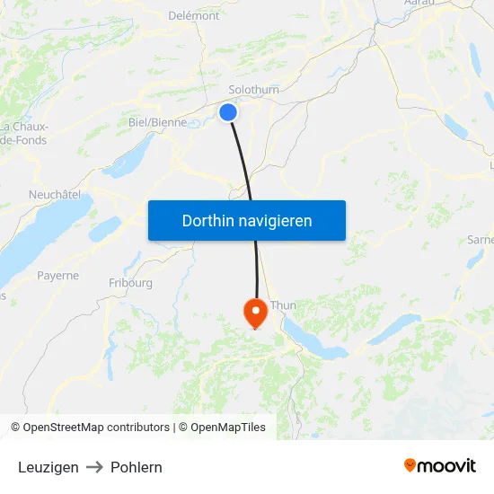 Leuzigen to Pohlern map