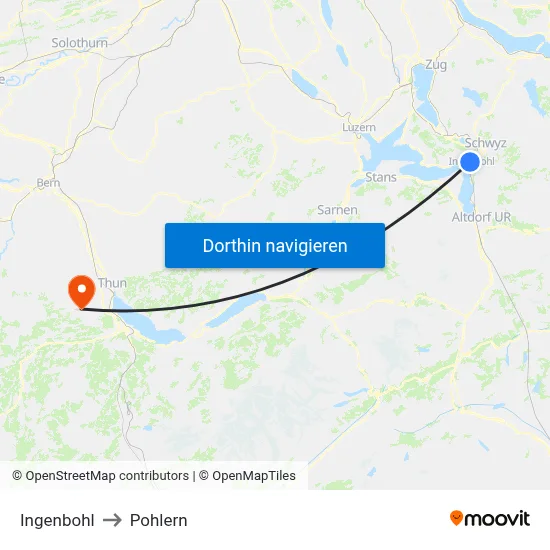 Ingenbohl to Pohlern map