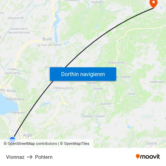 Vionnaz to Pohlern map