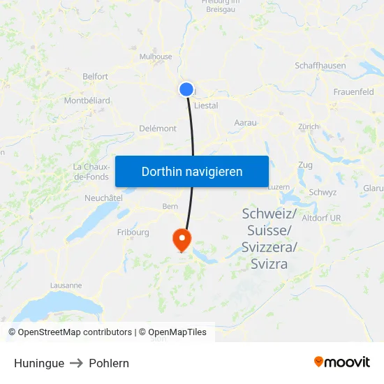 Huningue to Pohlern map