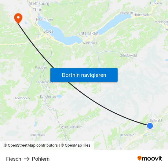 Fiesch to Pohlern map
