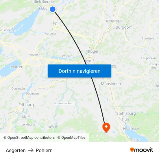 Aegerten to Pohlern map