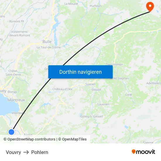 Vouvry to Pohlern map