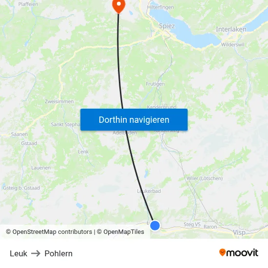 Leuk to Pohlern map