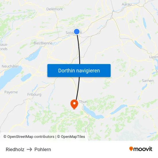 Riedholz to Pohlern map