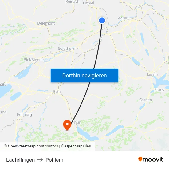 Läufelfingen to Pohlern map