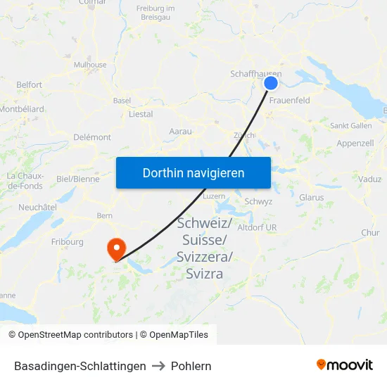 Basadingen-Schlattingen to Pohlern map