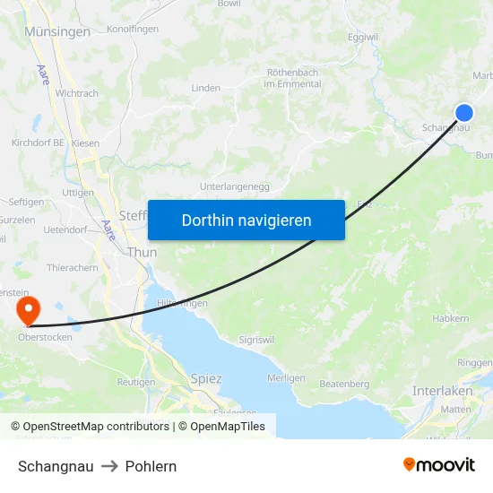 Schangnau to Pohlern map
