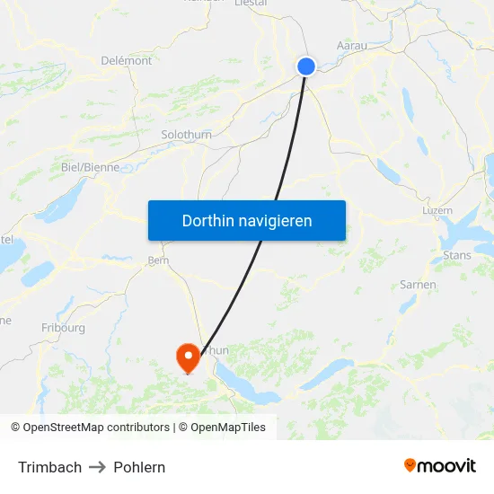 Trimbach to Pohlern map