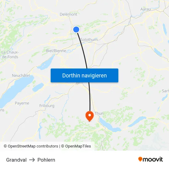 Grandval to Pohlern map