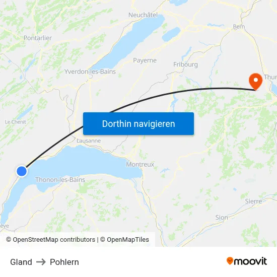 Gland to Pohlern map