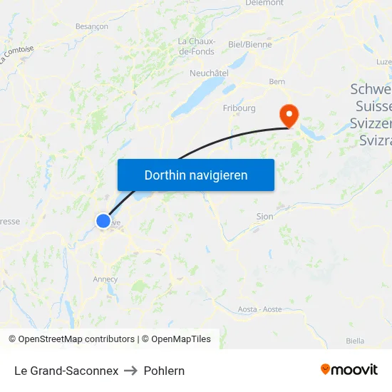 Le Grand-Saconnex to Pohlern map