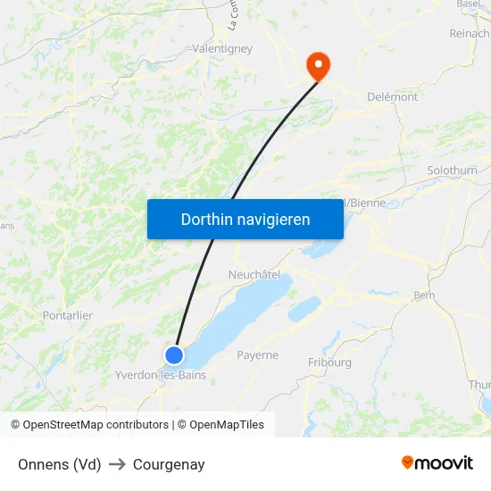 Onnens (Vd) to Courgenay map