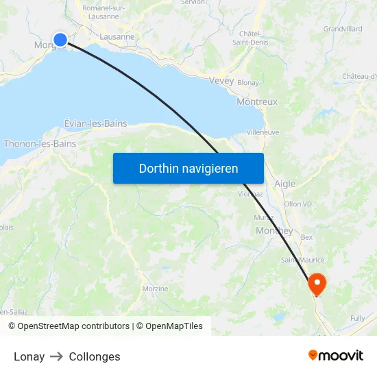 Lonay to Collonges map