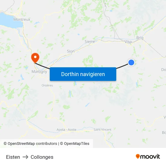 Eisten to Collonges map