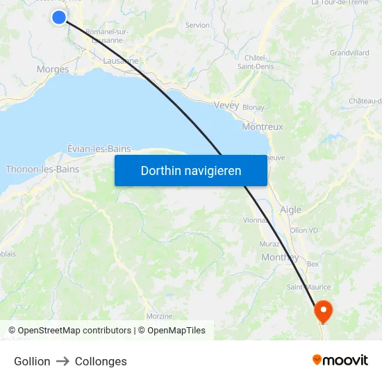 Gollion to Collonges map