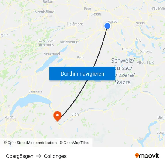 Obergösgen to Collonges map
