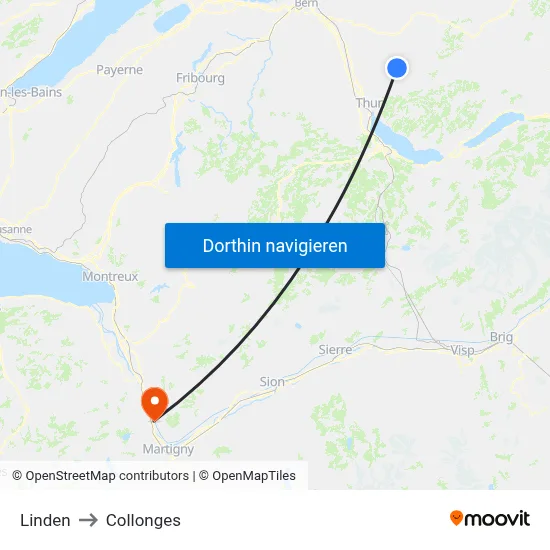 Linden to Collonges map