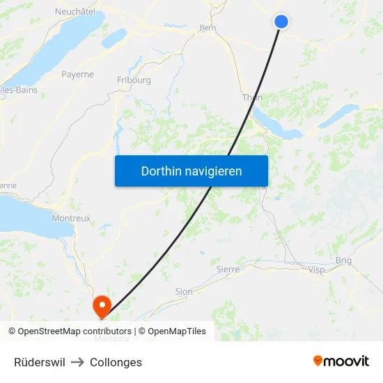 Rüderswil to Collonges map
