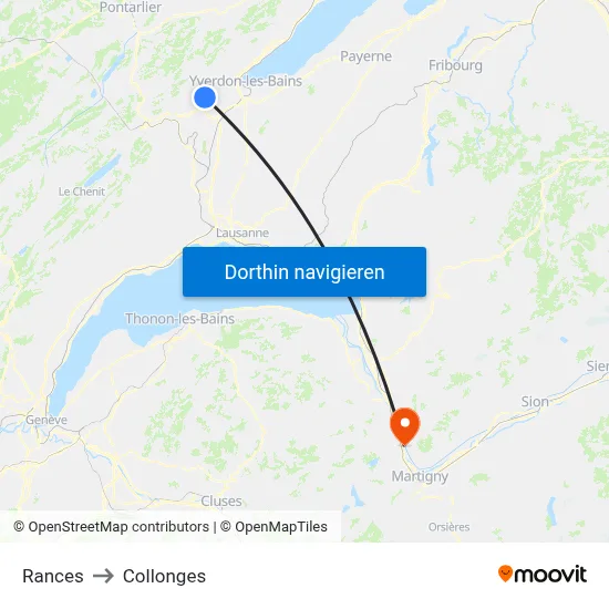 Rances to Collonges map