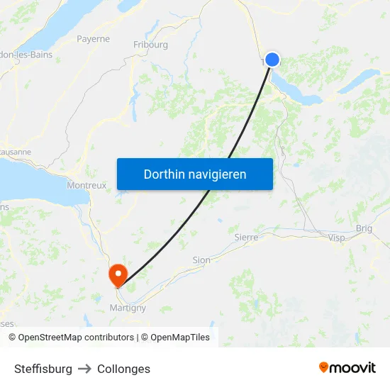 Steffisburg to Collonges map