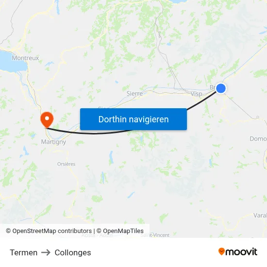 Termen to Collonges map