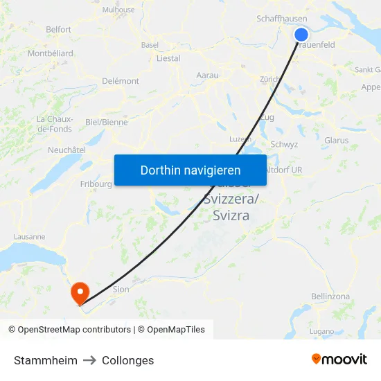 Stammheim to Collonges map