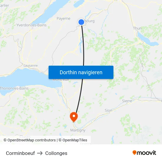 Corminboeuf to Collonges map