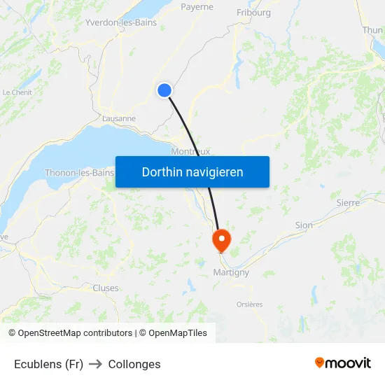 Ecublens (Fr) to Collonges map