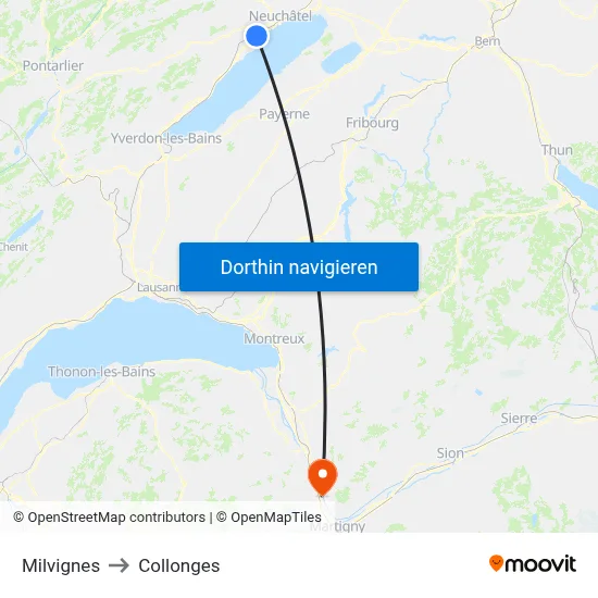 Milvignes to Collonges map