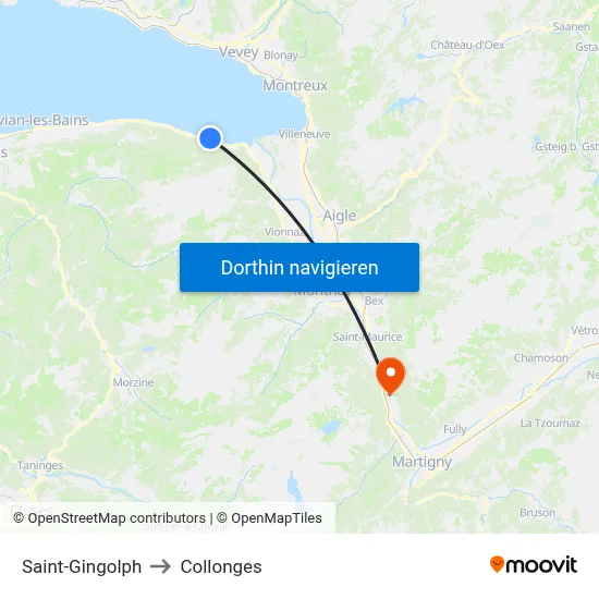 Saint-Gingolph to Collonges map