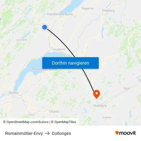 Romainmôtier-Envy to Collonges map