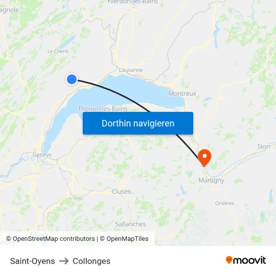 Saint-Oyens to Collonges map