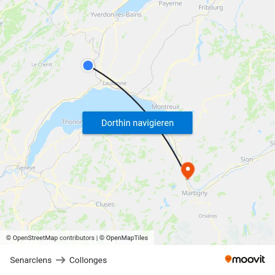 Senarclens to Collonges map