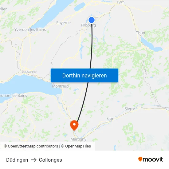 Düdingen to Collonges map