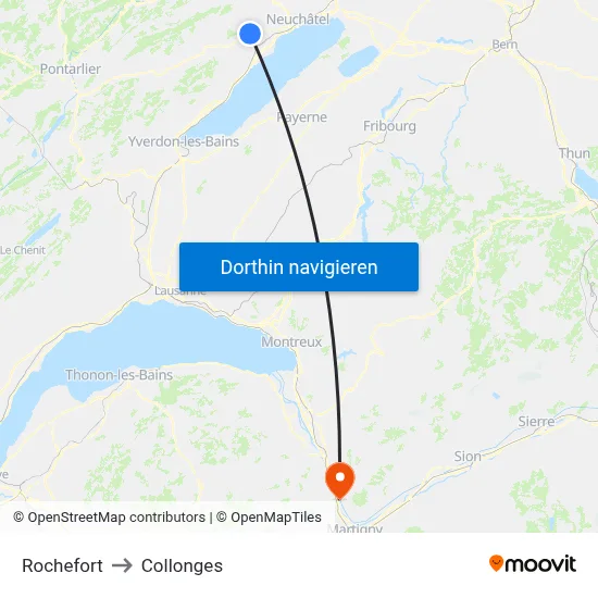 Rochefort to Collonges map