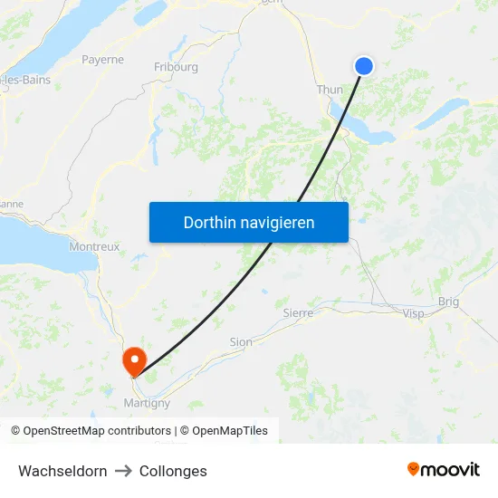 Wachseldorn to Collonges map