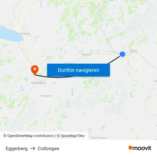 Eggerberg to Collonges map